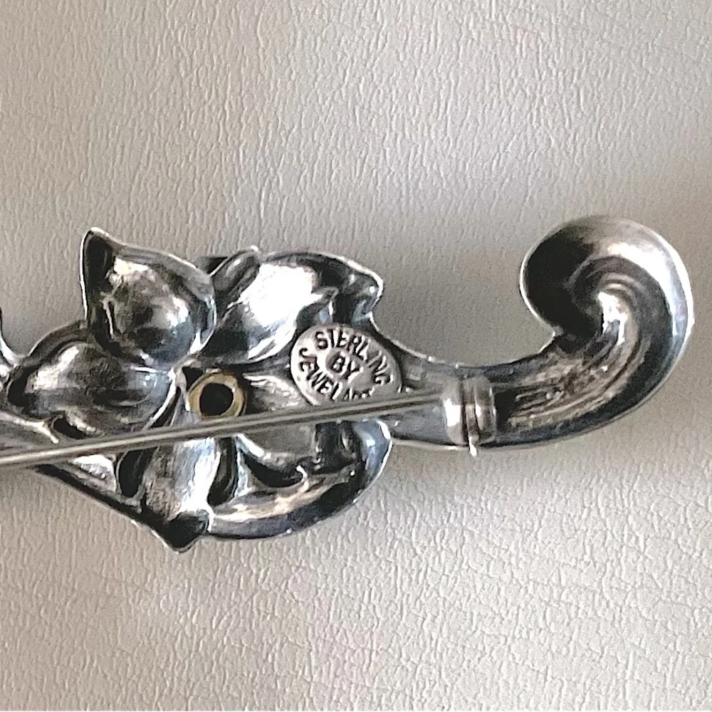 Vintage Jewelart Sterling Silver Metal Brooch